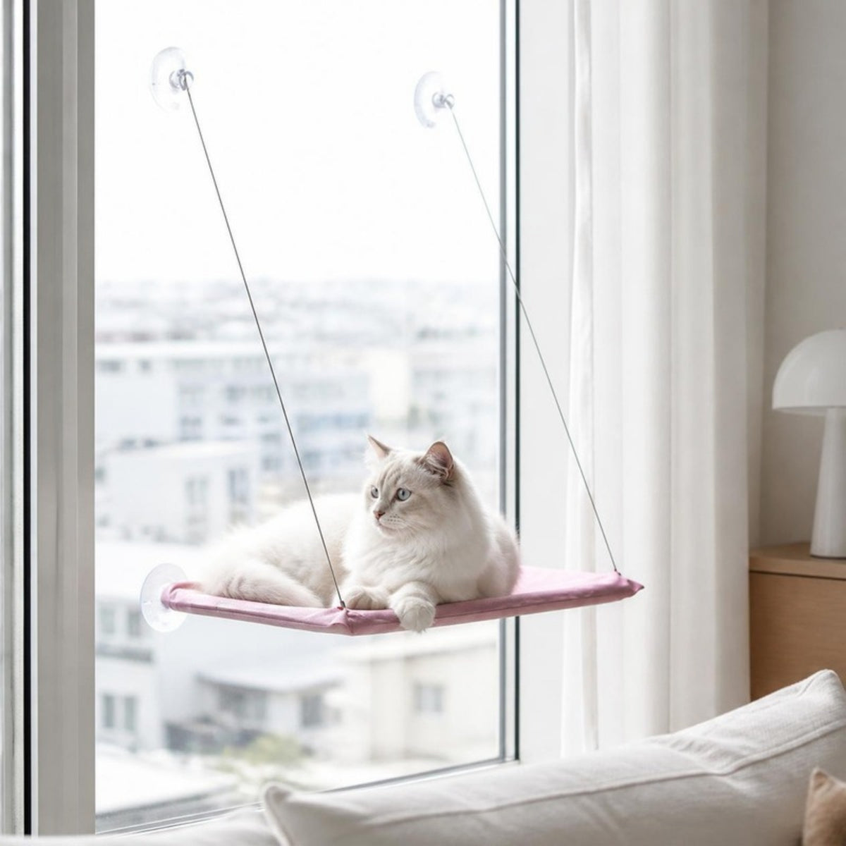 Cat window hammock in Pink - catscapes