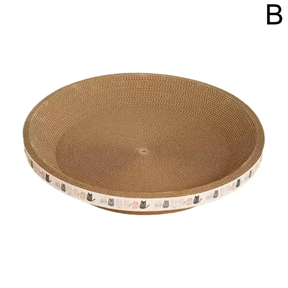 Oval Cardboard Cat Scratcher Bed – Corrugated Scratch Lounge Pad
