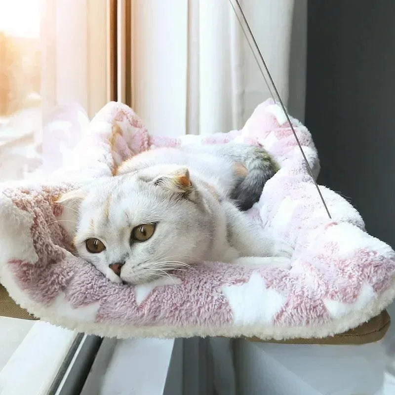 Cat Window Hammock with Suction Cups – Washable Cordless Window Perch Bed