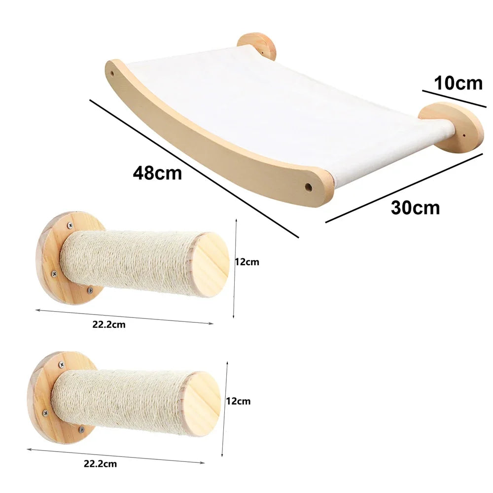 Wall-Mounted Cat Shelves – Solid Wood Cat Steps, Perches & Wall Climbing Furniture