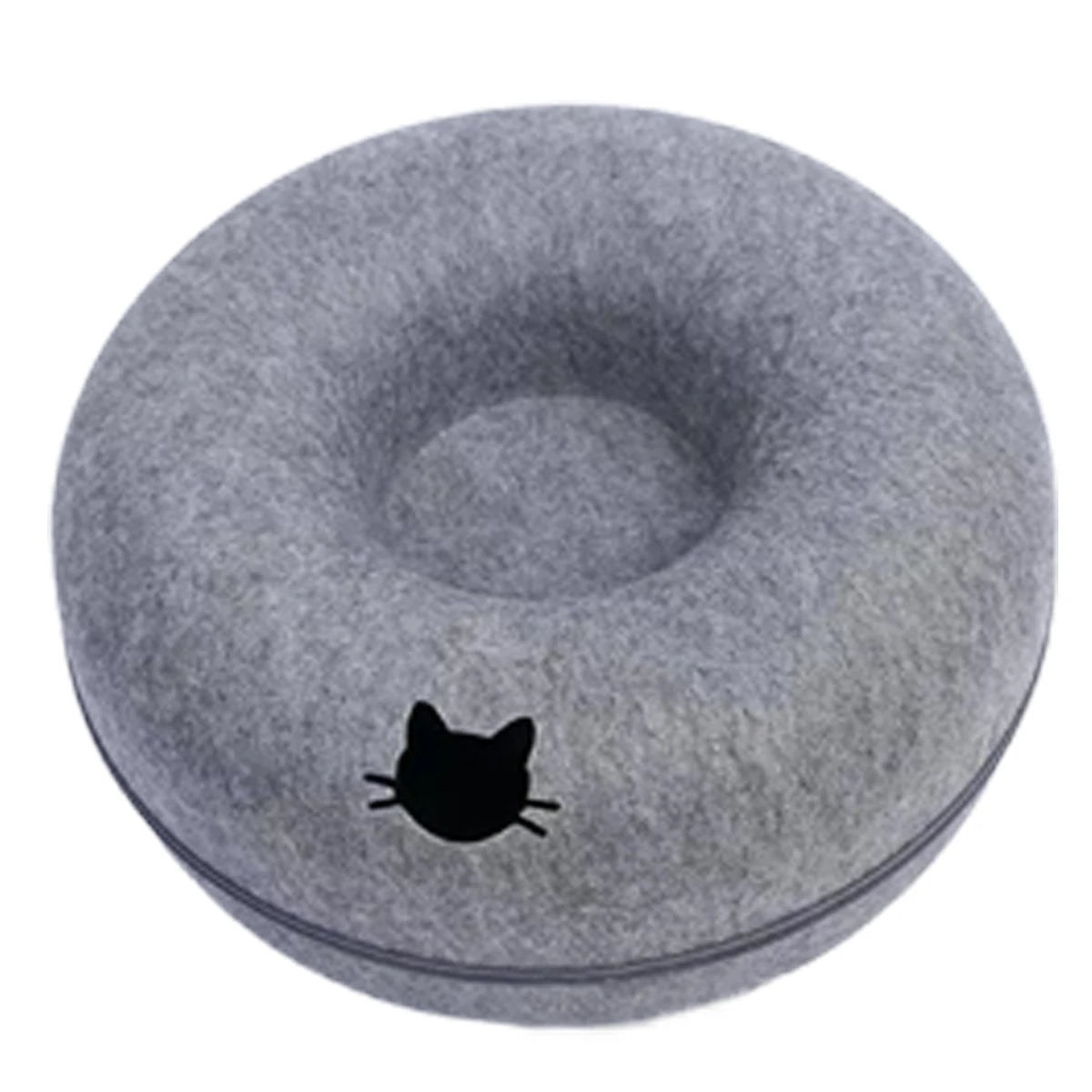 Felt Cat Tunnel Bed – Donut Cat Cave & Play Tunnel, Detachable and Washable
