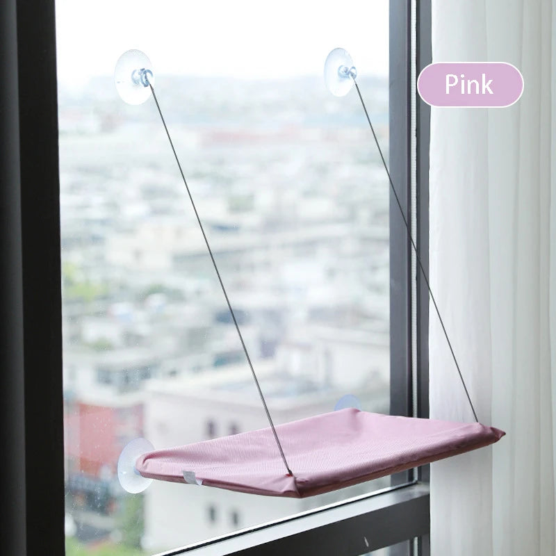 Cat Window Hammock with Suction Cups – Washable Cordless Window Perch Bed