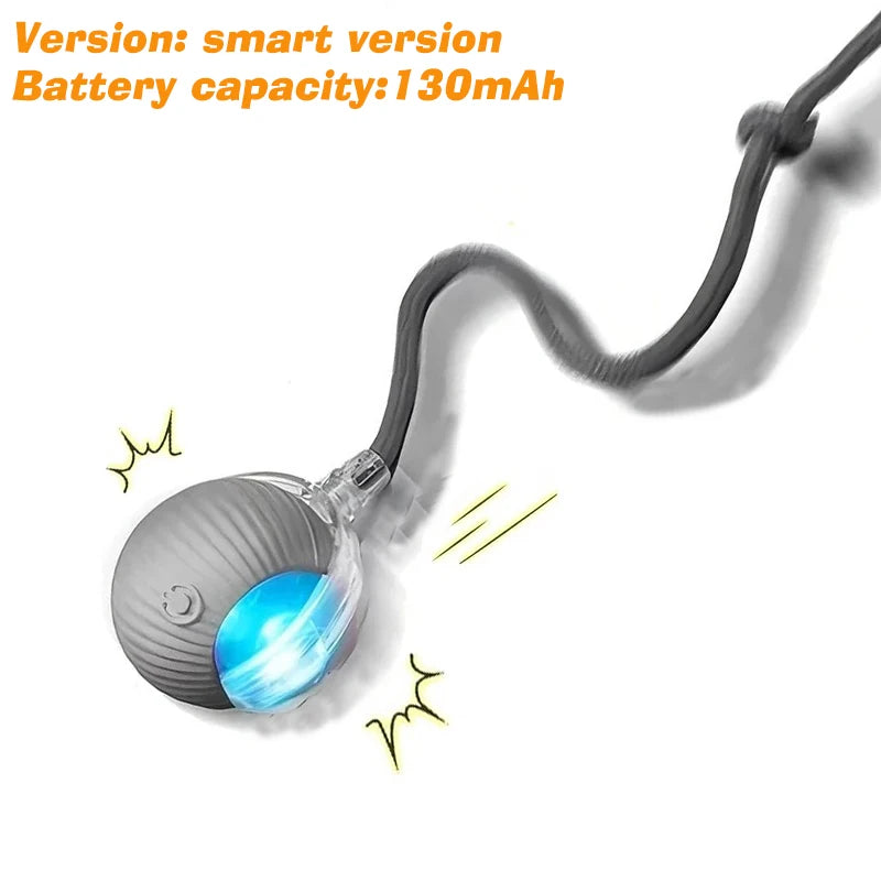 Automatic Rolling Cat Ball – Rechargeable Interactive Smart Cat Toy with Feather Tail