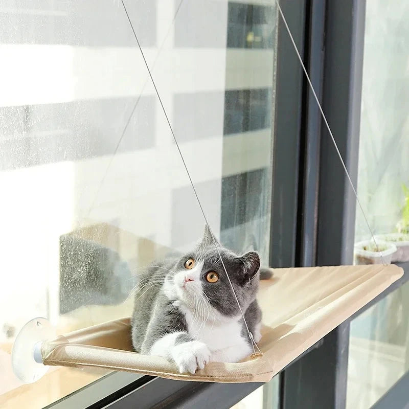 Cat Window Hammock with Suction Cups – Washable Cordless Window Perch Bed