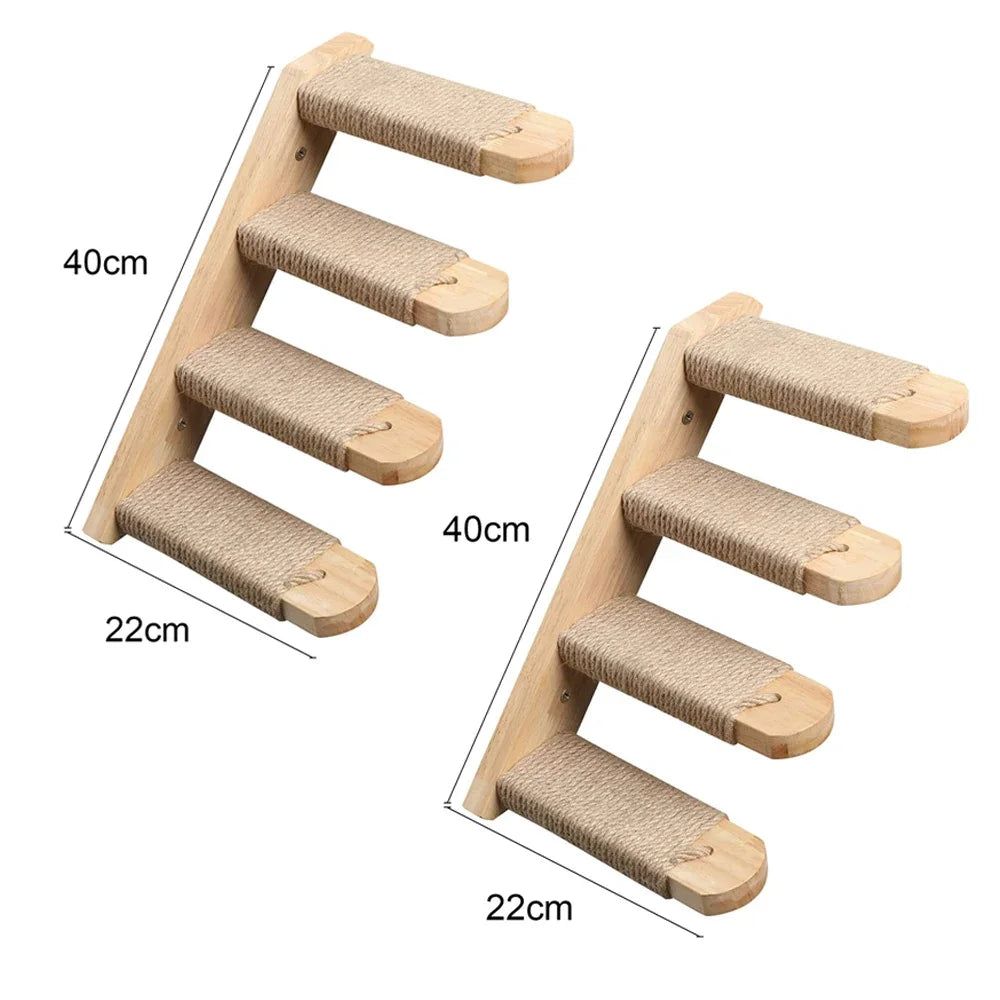 Wall-Mounted Cat Shelves – Solid Wood Cat Steps, Perches & Wall Climbing Furniture