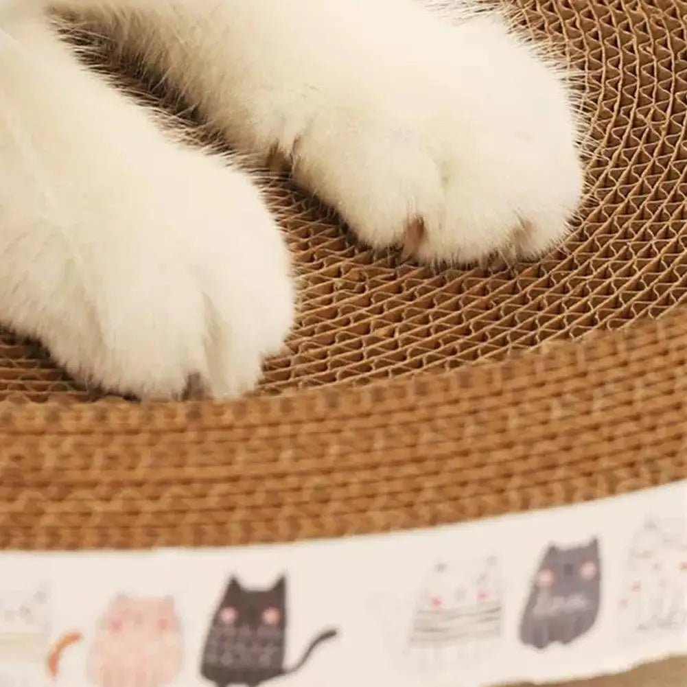 Oval Cardboard Cat Scratcher Bed – Corrugated Scratch Lounge Pad