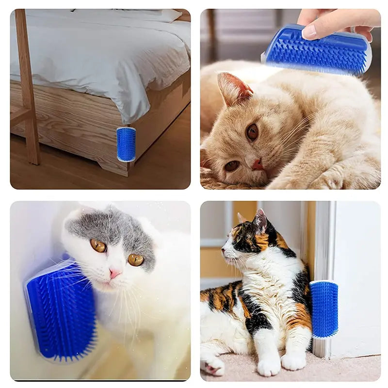 Cat Corner Self-Groomer – Wall Brush Massager for Cats, Removable for Easy Cleaning