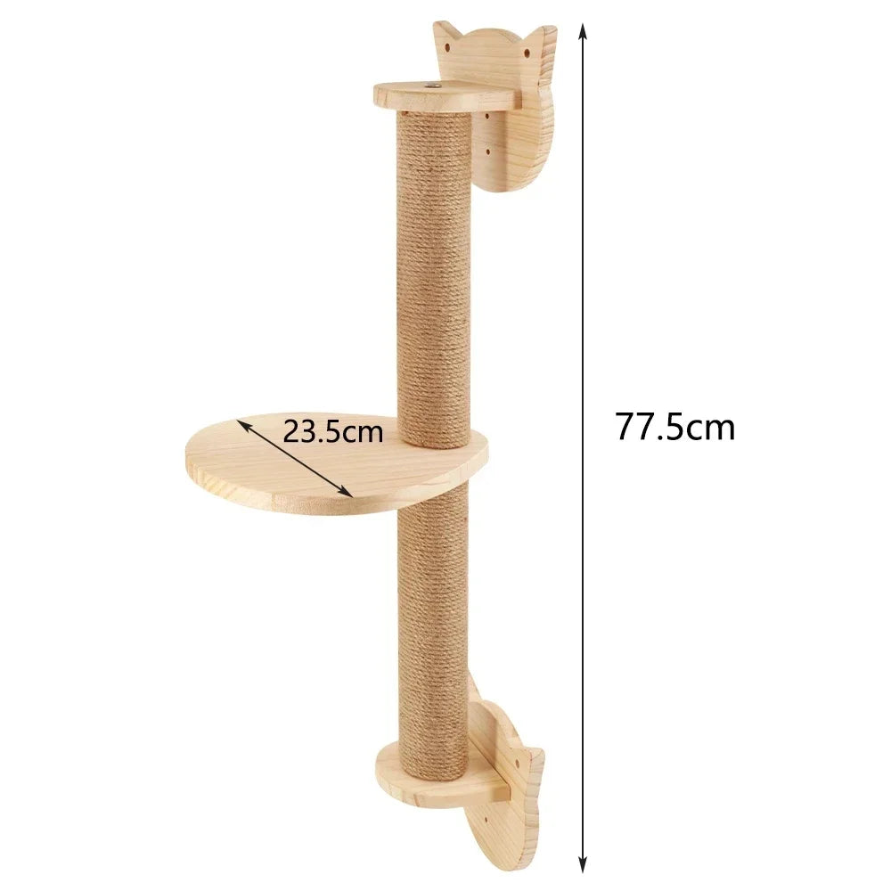 Wall-Mounted Cat Shelves – Solid Wood Cat Steps, Perches & Wall Climbing Furniture