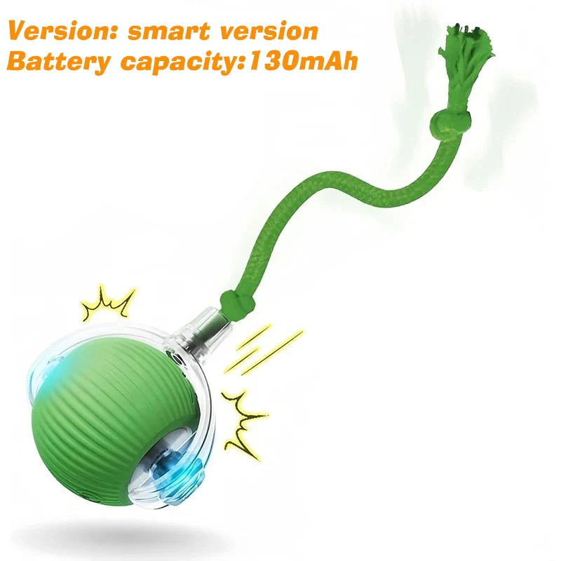 Automatic Rolling Cat Ball – Rechargeable Interactive Smart Cat Toy with Feather Tail