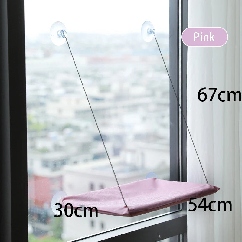 Cat Window Hammock with Suction Cups – Washable Cordless Window Perch Bed