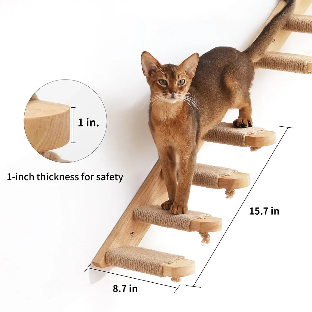 Wall-Mounted Cat Shelves – Solid Wood Cat Steps, Perches & Wall Climbing Furniture