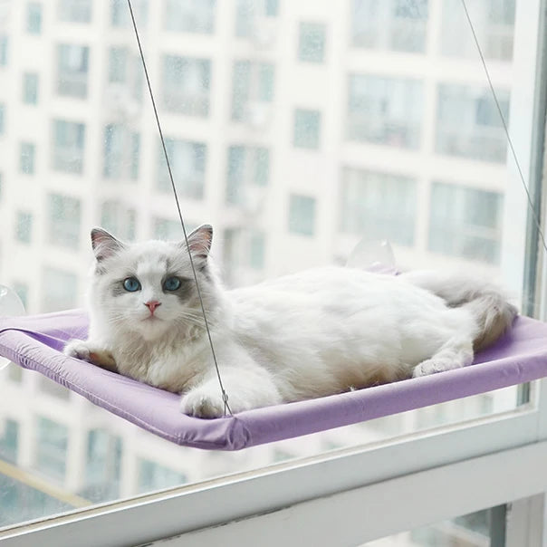 Cat Window Hammock with Suction Cups – Washable Cordless Window Perch Bed