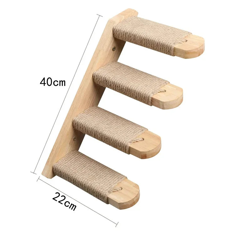 Wall-Mounted Cat Shelves – Solid Wood Cat Steps, Perches & Wall Climbing Furniture