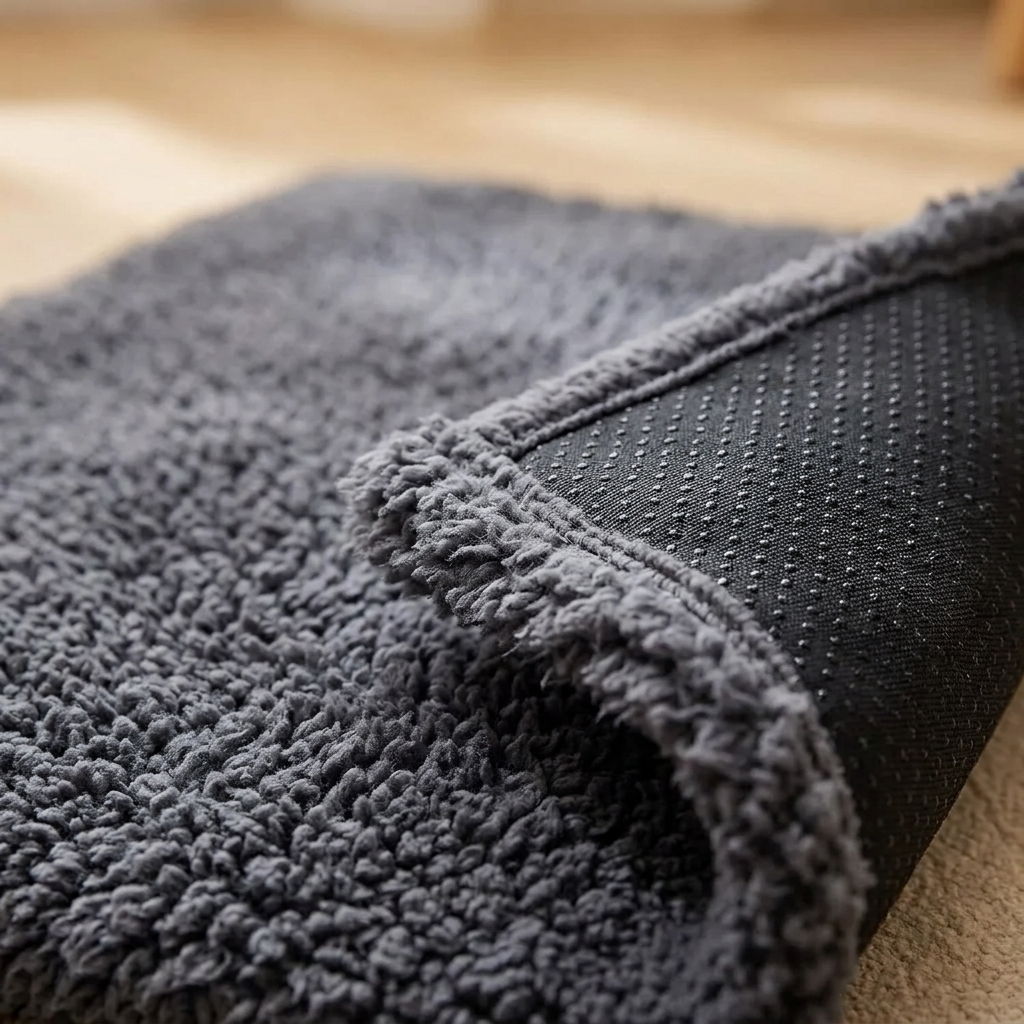 Plush surface and non-slip base close-up